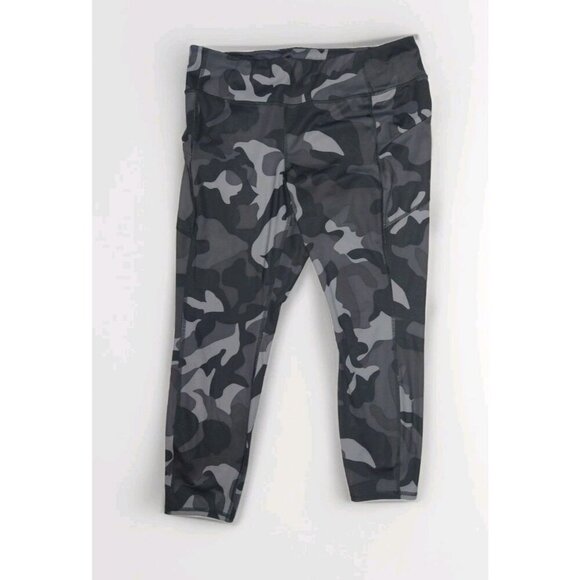 Athleta Women's Capri Gray/Black Camo Leggings Crop Pockets | Size XL - Picture 1 of 10